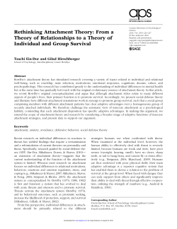 Rethinking Attachment Theory