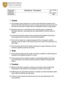 Sanctions Procedure - Bedford Free School