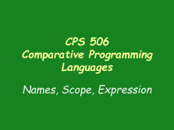 CSP 506 Comparative Programming Languages