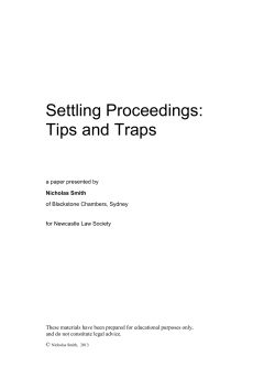 Settling Proceedings: Tips and Traps
