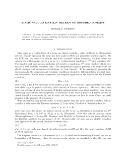 STATIC VACUUM EINSTEIN METRICS ON BOUNDED DOMAINS 1