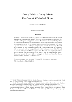 Going Private The Case of VC-backed Firms