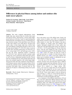 DiVerences in physical Wtness among indoor and outdoor elite