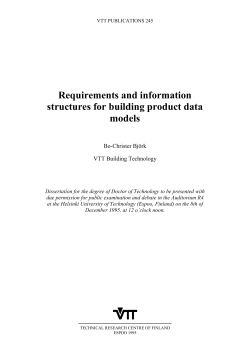 Requirements and information structures for building product data