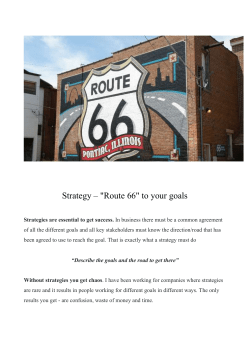 Strategy &ndash; "Route 66" to your goals
