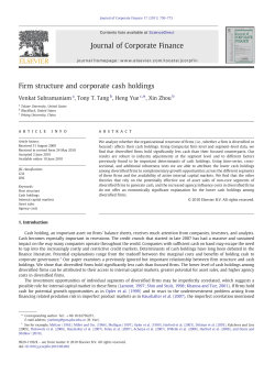 Firm structure and corporate cash holdings