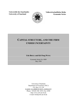 capital structure, and the firm under uncertainty