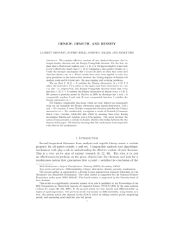 DENJOY, DEMUTH, AND DENSITY 1. Introduction Several