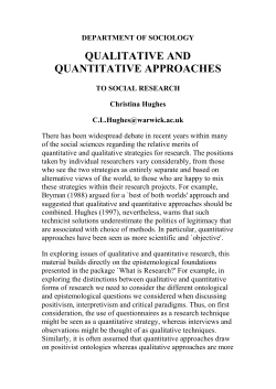 Quantitative and Qualitative Approaches