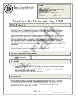 Appointing and Hiring Staff - EKU Policies