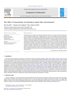 The effect of uncertainty on learning in game