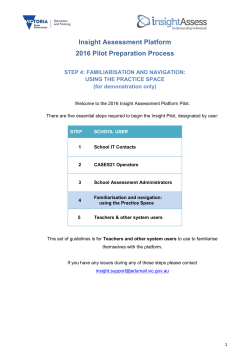 the 2016 Insight Assessment Platform Pilot.