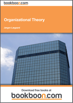 Organizational Theory - Faculty of Business and Economics Courses