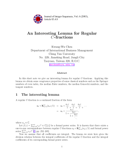 An Interesting Lemma for Regular C