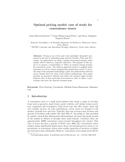 Optimal pricing model: case of study for convenience stores