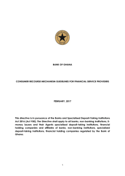 Bank of Ghana`s Consumer Recourse Mechanisms