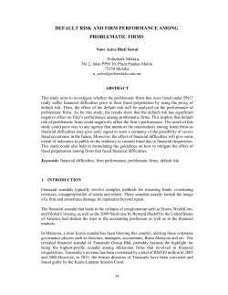 default risk and firm performance among