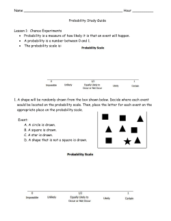 Name Hour ______ Probability Study Guide Lesson 1: Chance