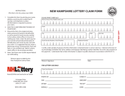 NEW HAMPSHIRE LOTTERY CLAIM FORM
