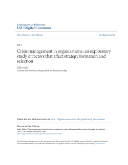 Crisis management in organizations: an