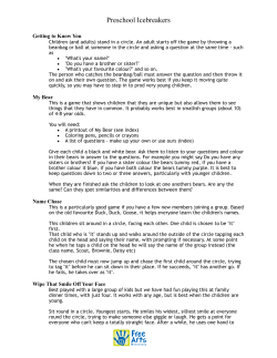 Preschool Icebreakers