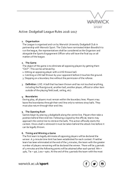 Rules and Regulations - University of Warwick