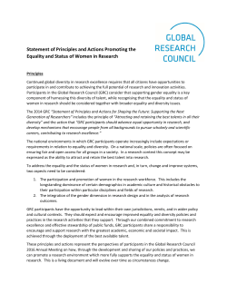 Statement of Principles and Actions Promoting the Equality and