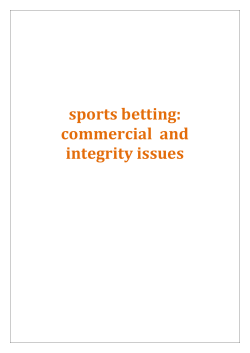 sports betting: commercial and integrity issues