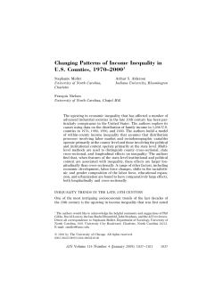Changing Patterns of Income Inequality in US - UNC