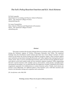 The Fed`s Policy Reaction Function and US Stock Returns
