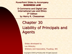 Principal`s Duties to the Agent