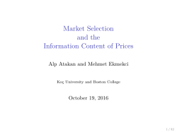 Market Selection and the Information Content of Prices