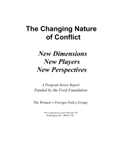 The Changing Nature of Conflict New Dimensions New Players New
