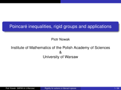 Poincar&eacute; inequalities, rigid groups and applications