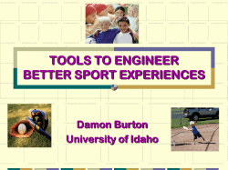 Tools to Engineer Better Sport Experiences
