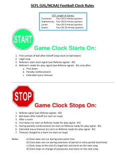 Game Clock Starts On: Game Clock Stops On: