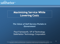 The Value of Self Service Portals in Government - ipma