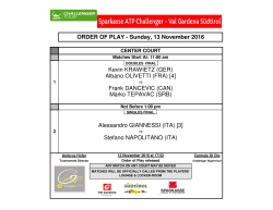 ORDER OF PLAY - Sunday, 13 November 2016 Kevin KRAWIETZ