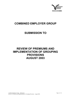 review of premiums and implementation of grouping