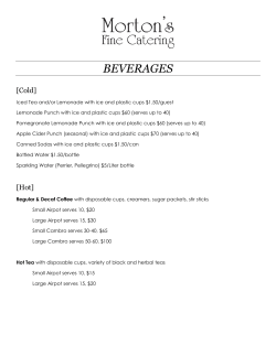 beverages - Morton`s Fine Catering