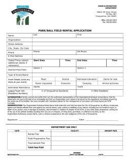 park/ball field rental application