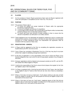 community game operational rules section a1 - Rugby