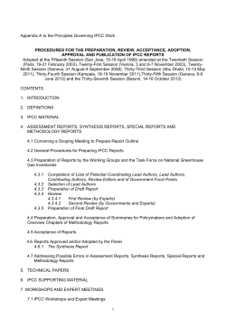 Appendix A to the Principles Governing IPCC Work PROCEDURES