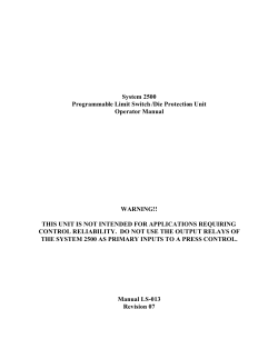 System 2500 Programmable Limit Switch /Die Protection Unit