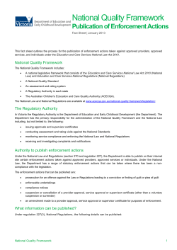 Publication of Enforcement Actions