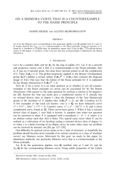 on a shimura curve that is a counterexample to the hasse principle