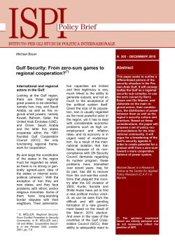 Gulf Security: From zero-sum games to regional cooperation?