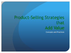 Product-Selling Strategies that Add Value