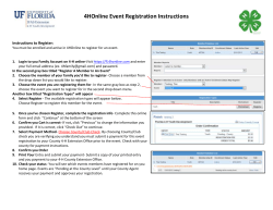 4HOnline Event Registration Instructions - Florida 4-H