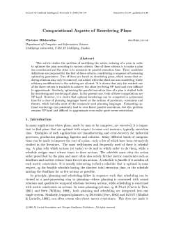 Computational Aspects of Reordering Plans